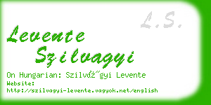 levente szilvagyi business card